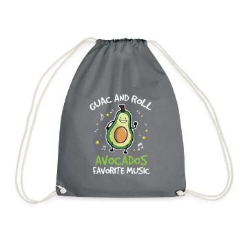 Avocado design for vegetarians and vegans - Drawstring Bag - grey - Front