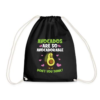 Avocado design for vegetarians and vegans - Drawstring Bag - black - Front