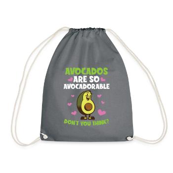 Avocado design for vegetarians and vegans - Drawstring Bag - grey - Front