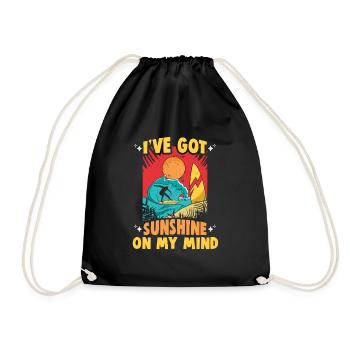Beach holiday by the sea Design beach motif - Drawstring Bag - black - Front