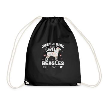 Beagle - Drawstring Bag - black - Front