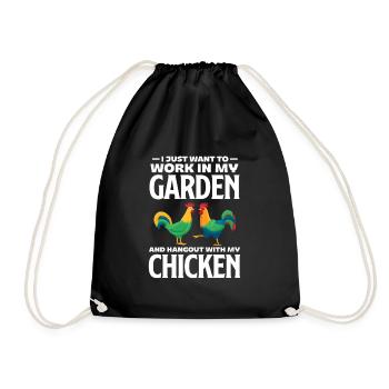 Chicken Farm Poultry Rooster Chickens Gift - Drawstring Bag - black - Front