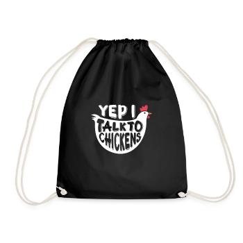 Chicken Farm Poultry Rooster Chickens Gift - Drawstring Bag - black - Front