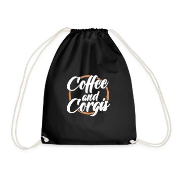Corgi Kaffee - Turnbeutel - Schwarz - Vorne