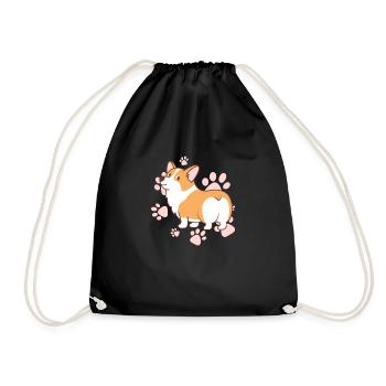 Corgi - Turnbeutel - Schwarz - Vorne
