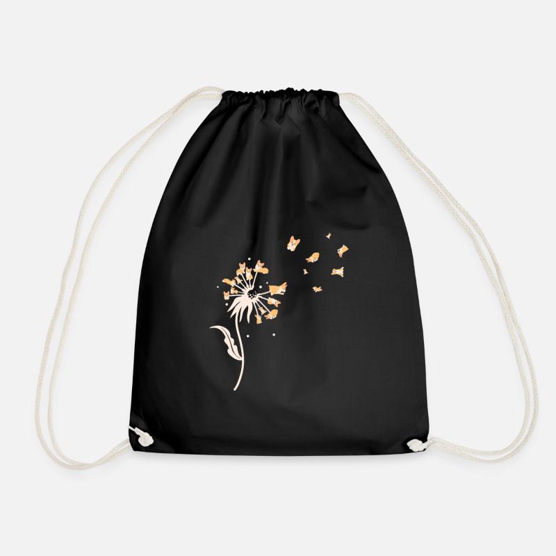 Corgi - Drawstring Bag - black