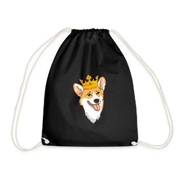 Corgi - Drawstring Bag - black - Front