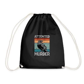 Raven - Drawstring Bag - black - Front