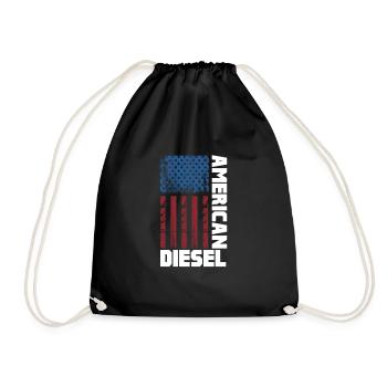 Diesel America USA Auto Tuning Gasoline Gift - Drawstring Bag - black - Front