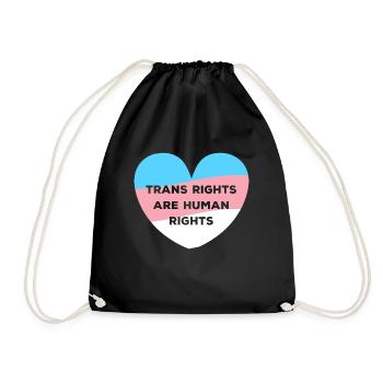 Trans Rights Are Human Rights Transsexual Shirt - Drawstring Bag - black - Front