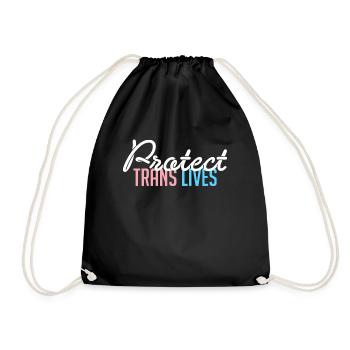 Protect Trans Live Shirt Gift Trans Kids - Drawstring Bag - black - Front