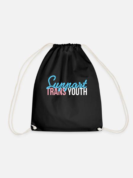 Support Trans Youth Shirt Geschenk - Turnbeutel - Schwarz
