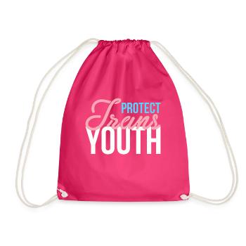 Protect Trans Youth Transsexual Shirt - Drawstring Bag - fuchsia - Front