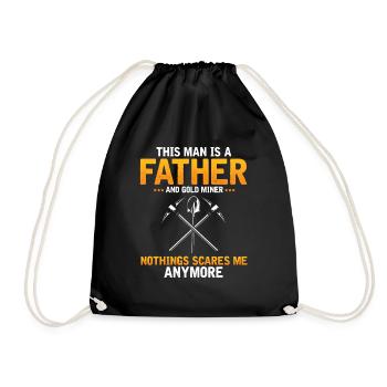 Gold Digger Gold Panning Gold Mining Designs - Drawstring Bag - black - Front
