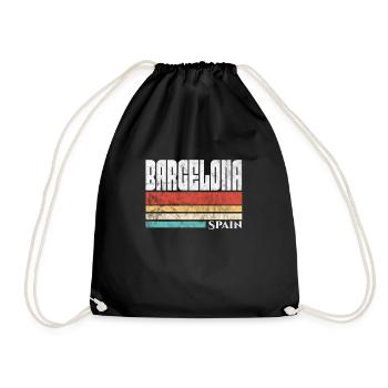 Spain Spanish Barcelona Spanish Holiday Gift - Drawstring Bag - black - Front