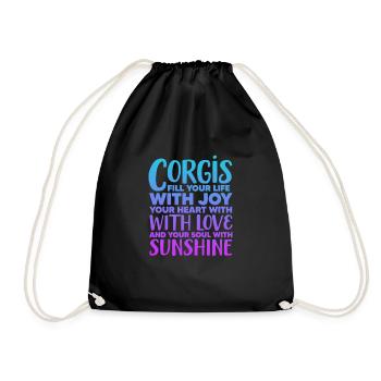 Corgi - Drawstring Bag - black - Front