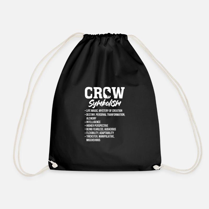 Rabe Krähe Vogel Kraehe Vögel Natur Crow GEschenk - Turnbeutel - Schwarz