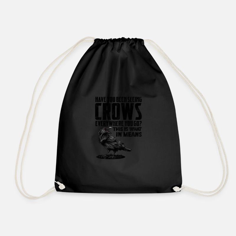 Raven - Drawstring Bag - black