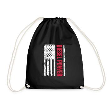 Diesel America USA Auto Tuning Gasoline Gift - Drawstring Bag - black - Front