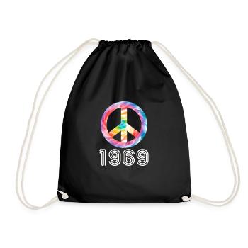 Hippie 1969 Peace Flower Power Cadeau d’amour - Sac de sport léger - noir - Devant