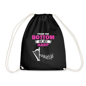 Conception de harpe pour harpistes et harpistes - Sac de sport léger - noir - Devant