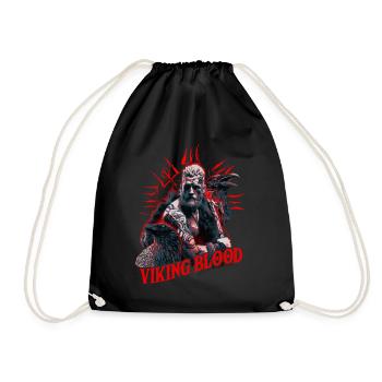 Viking Blood Odin And Ravens Viking Culture - Drawstring Bag - black - Front