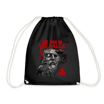 Viking Blood Odin And Ravens Viking Culture - Drawstring Bag - black - Front