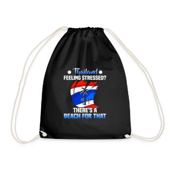 Thailand Beach Holiday by the Sea Design Beach Motif - Drawstring Bag - black - Front