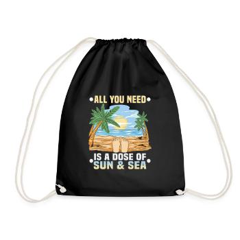 Beach holiday by the sea Design beach motif - Drawstring Bag - black - Front