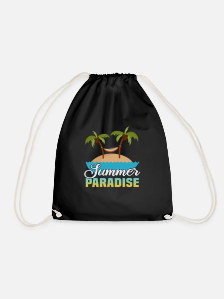 Strandurlaub am Meer Design Strandmotiv - Turnbeutel - Schwarz