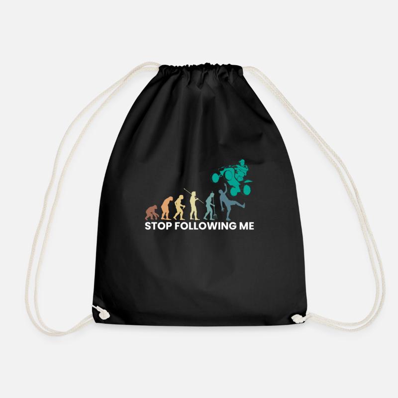 Stop Following Me Evolution Quad Fahrer Shirt - Turnbeutel - Schwarz