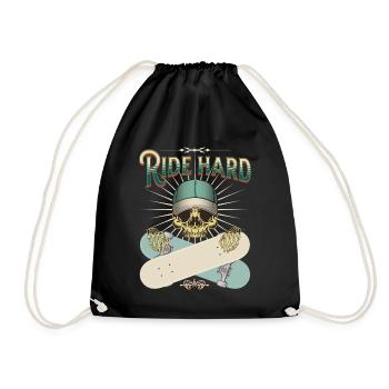 Ride hard - Drawstring Bag - black - Front