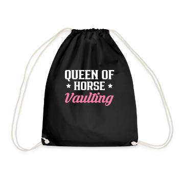 Queen Of Horse Vaulting Voltagieren Shirt - Turnbeutel - Schwarz - Vorne