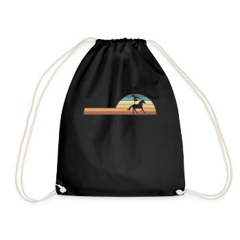 Vintage Retro Horse Vaulting Voltagieren - Turnbeutel - Schwarz - Vorne