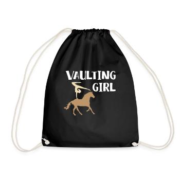 Vaulting Girl Shirt Geschenk Voltagieren - Turnbeutel - Schwarz - Vorne