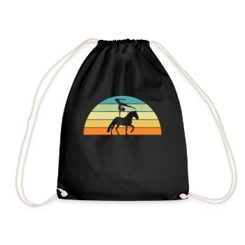 Vintage Retro Horse Vaulting Voltagieren - Turnbeutel - Schwarz - Vorne