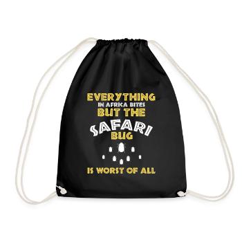 Safari Familienurlaub Design für Afrika Savanne - Turnbeutel - Schwarz - Vorne