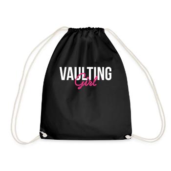 Vaulting Girl Shirt Geschenk Voltagieren - Turnbeutel - Schwarz - Vorne