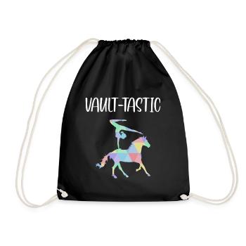 Vault-Tastic Horse Vaulting Voltagieren Shirt - Turnbeutel - Schwarz - Vorne