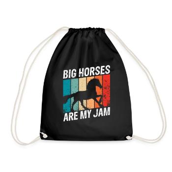 Cydesdale Reiter und Zugpferd Designs - Turnbeutel - Schwarz - Vorne