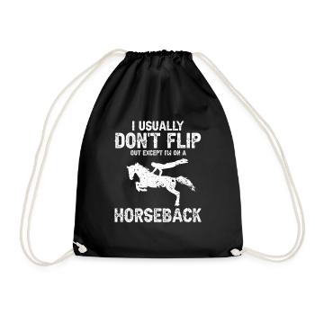 Vaulting Acrobatics Design and Equestrian Horse - Drawstring Bag - black - Front