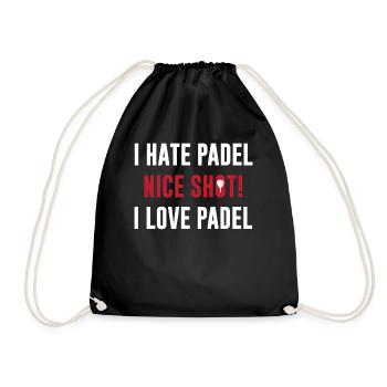 I hasse Padel Guter Schlag Ich Liebe Padel für - Turnbeutel - Schwarz - Vorne