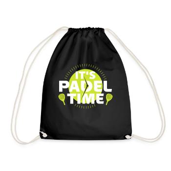 It's Padel Time Padel Zeit Noch eine Padel Game - Turnbeutel - Schwarz - Vorne