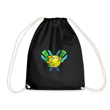 Padel Schläger mit einer Reptilien Hand mit Padel - Turnbeutel - Schwarz - Vorne