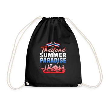 Thailand Beach Holiday by the Sea Design Beach Motif - Drawstring Bag - black - Front