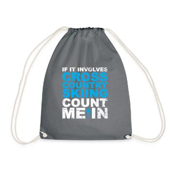 Cross-country biathlon cross-country skiers - Drawstring Bag - grey - Front
