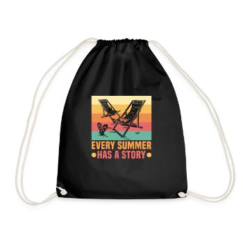 Beach holiday by the sea Design beach motif - Drawstring Bag - black - Front