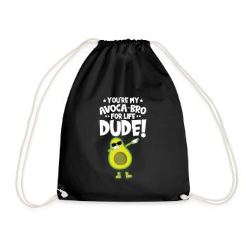 Avocado design for vegetarians and vegans - Drawstring Bag - black - Front