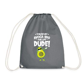 Avocado design for vegetarians and vegans - Drawstring Bag - grey - Front