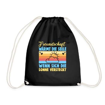 Friendship gift for good friend - Drawstring Bag - black - Front
